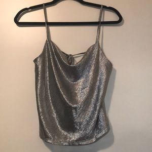 Metallic Silver Tank Top